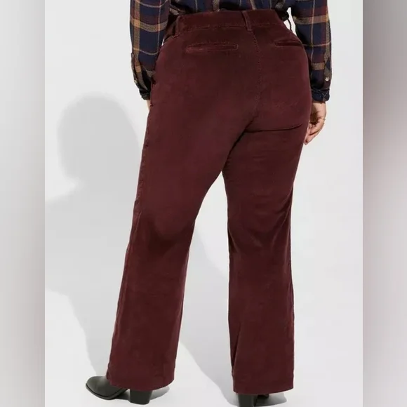 Torrid 20S Corduroy Pants in Deep Burgundy - Picture 2 of 10